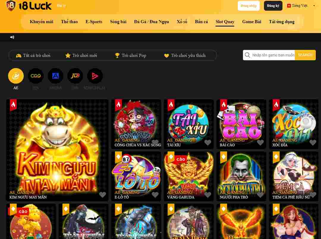 Casino là sảnh game được 18Luck chú trọng