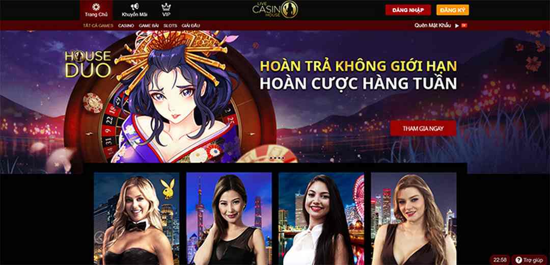 Kho game đa dạng tại nhà cái Live Casino House